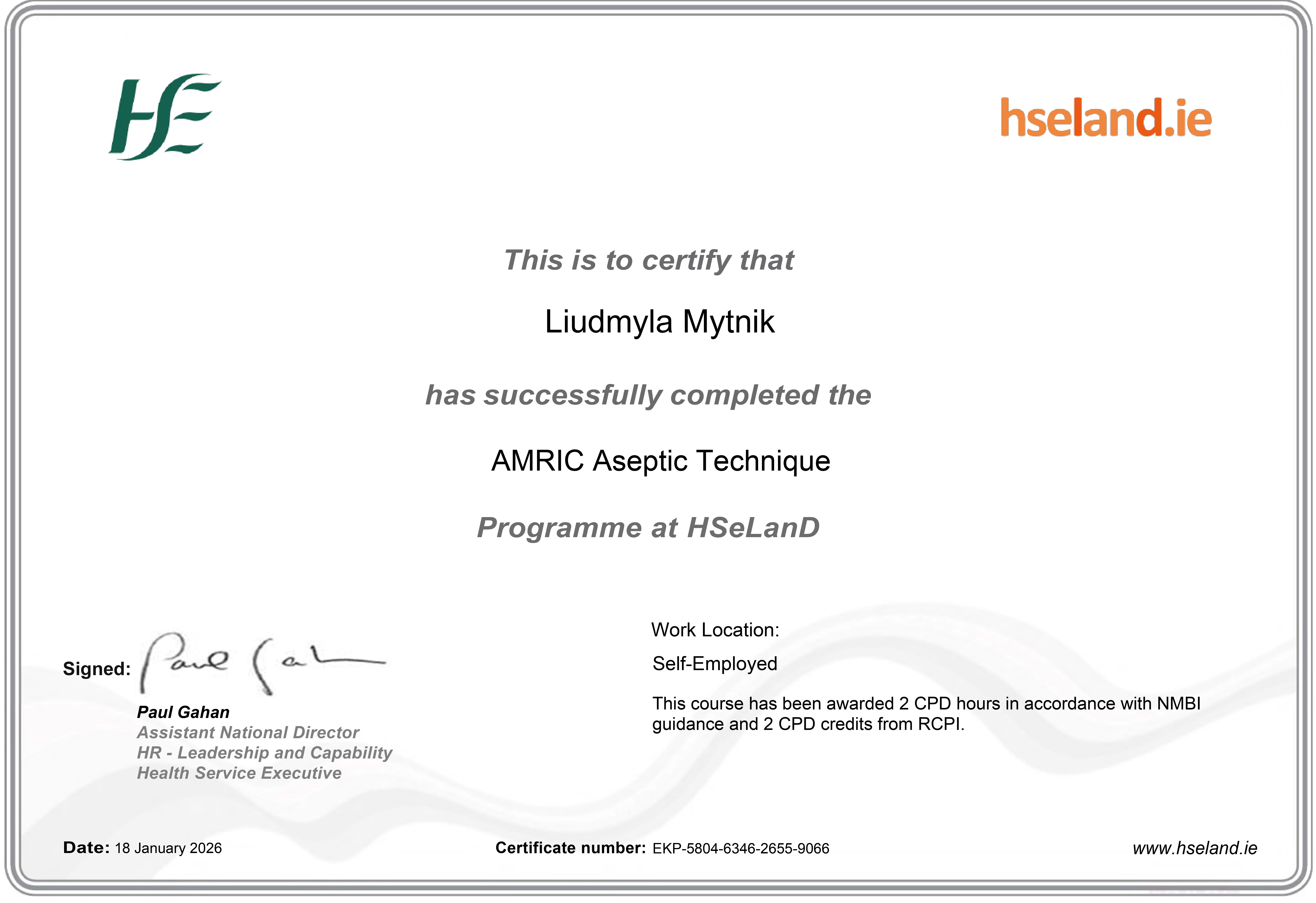 AMRIC Aseptic Technique