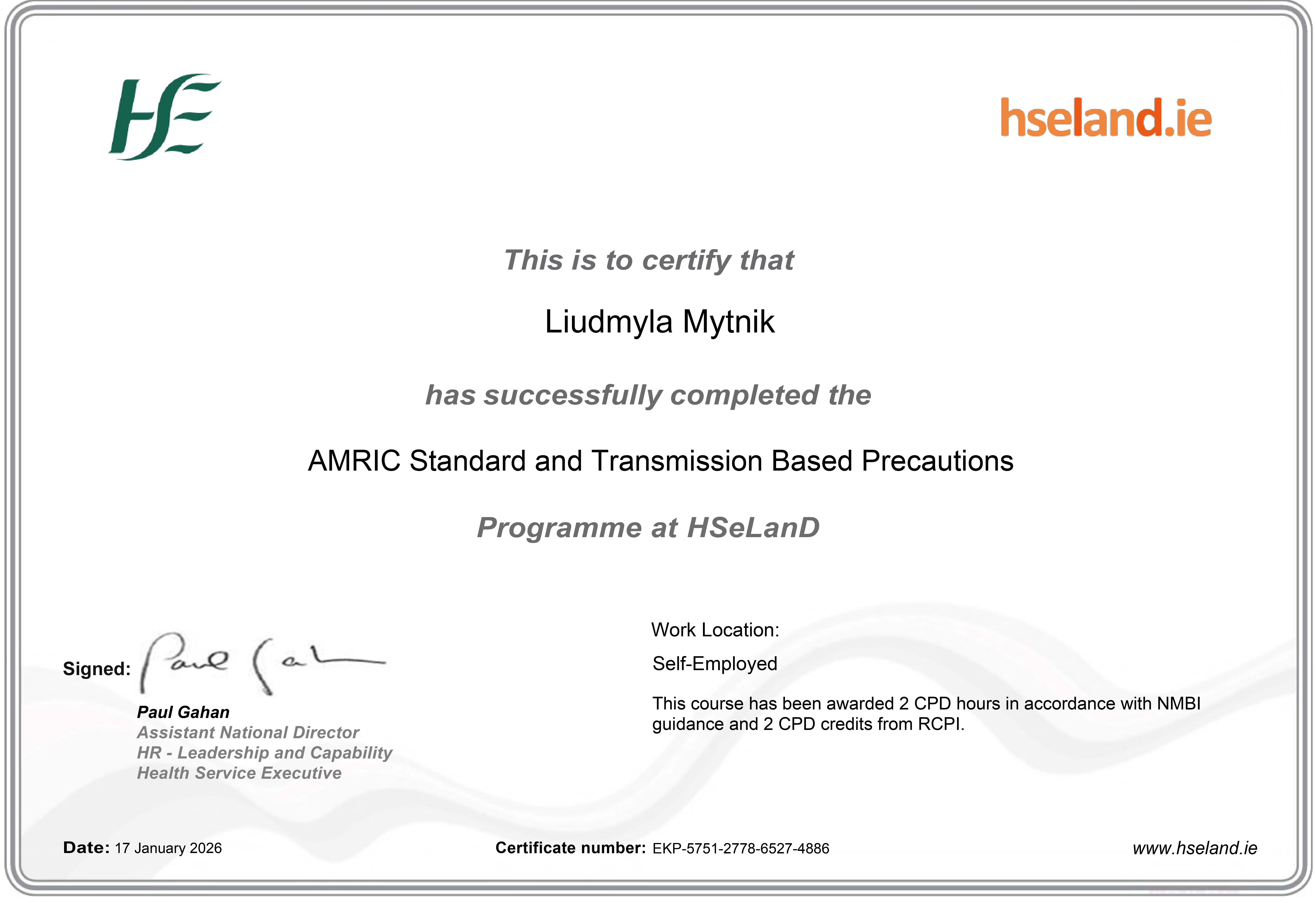 AMRIC Standard and Transmission Based Precautions